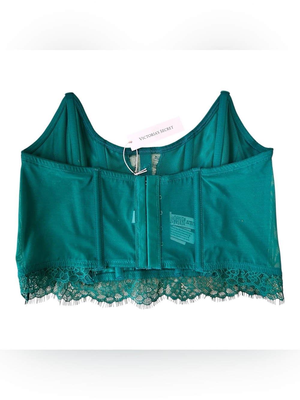 NWT Victoria’s Secret Emerald Green Lace Cropped Corset Size Medium - Picture 3 of 4